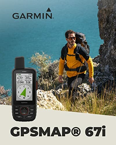 Person hiking with Garmin GPSMAP 67i.