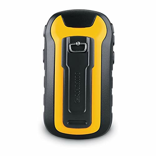 Garmin handheld GPS device with yellow and black design.