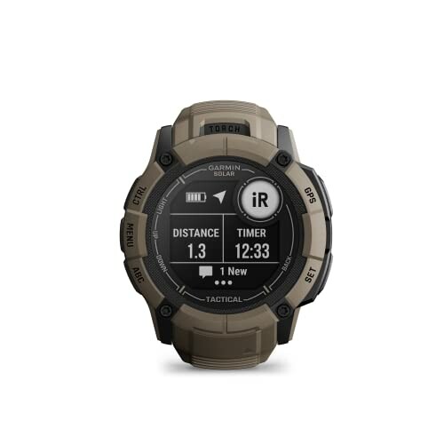 Garmin Instinct Tactical Solar smartwatch with digital display.
