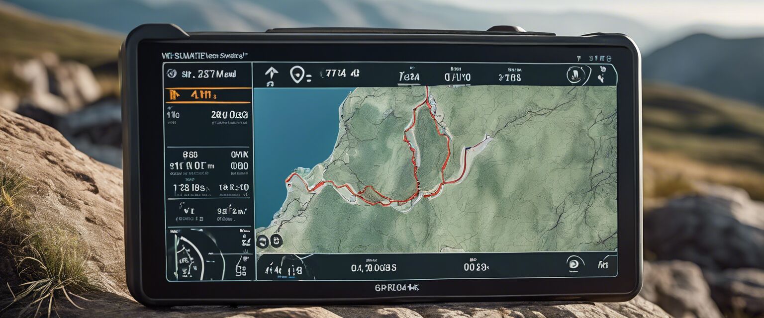Screenshot of GPS mapping software.