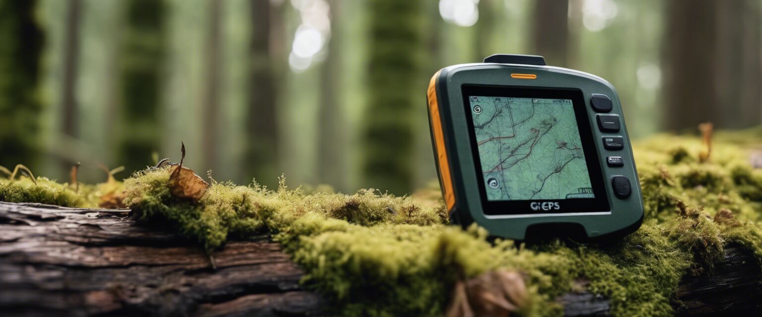 Handheld GPS device in a natural setting.