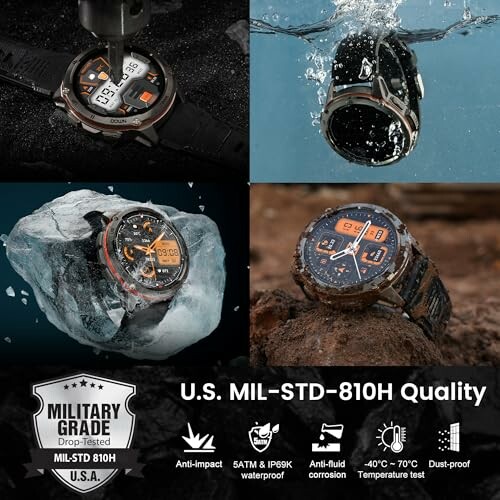 Military-grade watch tested for durability in various conditions.