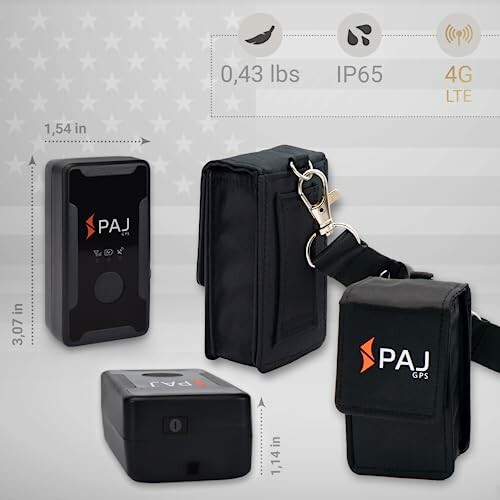 PAJ GPS tracker with dimensions and features