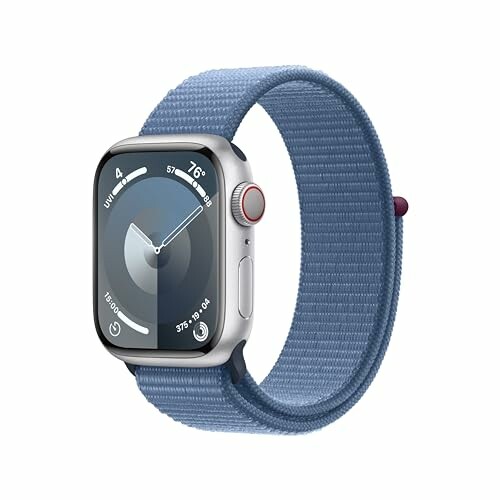 Smartwatch with blue band and circular display